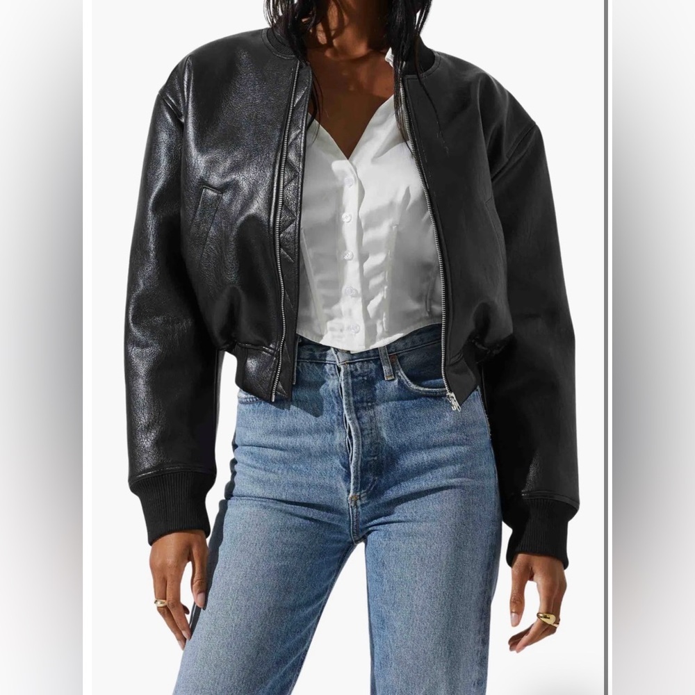 ASTR the Label Avianna Faux Leather Bomber Jacket